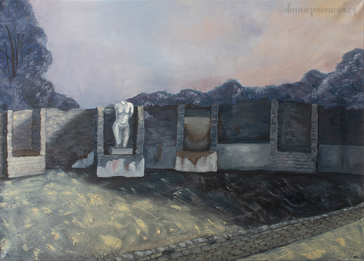 Ruins I - oil on canvas, 70 x 50 cm / 27,6 x 19,7 in