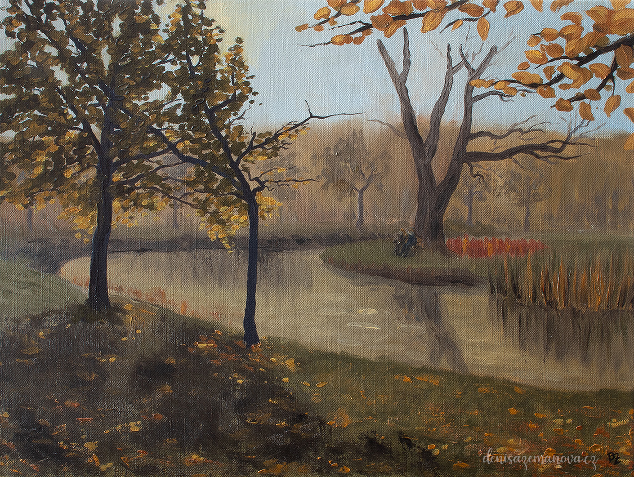 Stay With Me One More Autumn Day - oil on canvas, 60 x 45 cm / 23,6 x 17,7 in