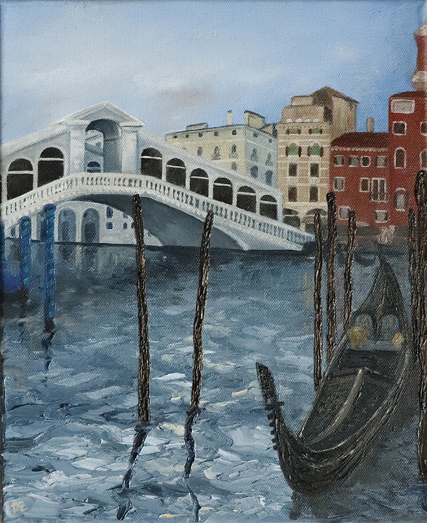 Venezia - Palazzo Barbaro - oil on canvas, 20 x 20 cm / 9,9 x 11,8 in