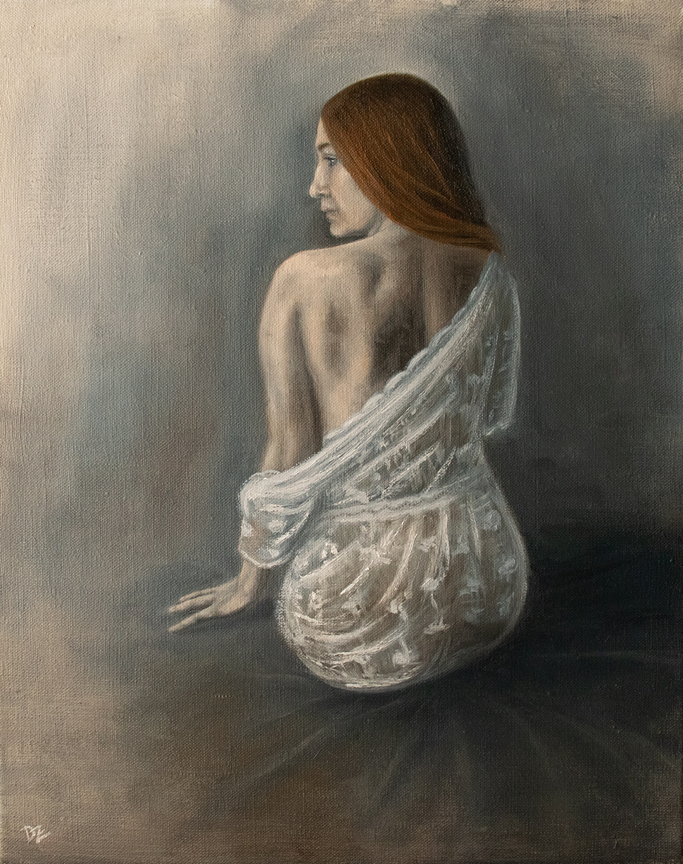 Back I - oil on canvas, 40 x 50 cm / 15,8 x 19,7 in