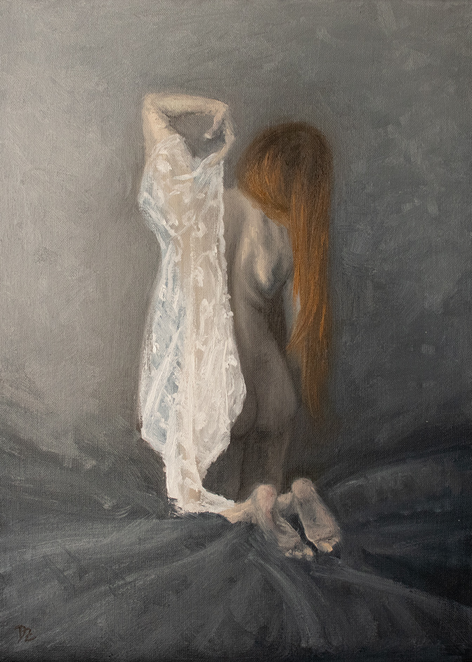 Back II - oil on canvas, 40 x 55 cm / 15,8 x 21,7 in