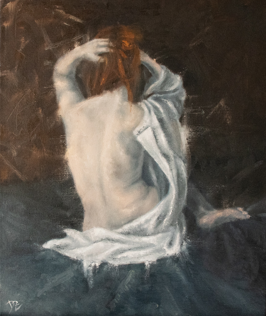 Back III - oil on canvas, 50 x 60 cm / 19,7 x 23,6 in