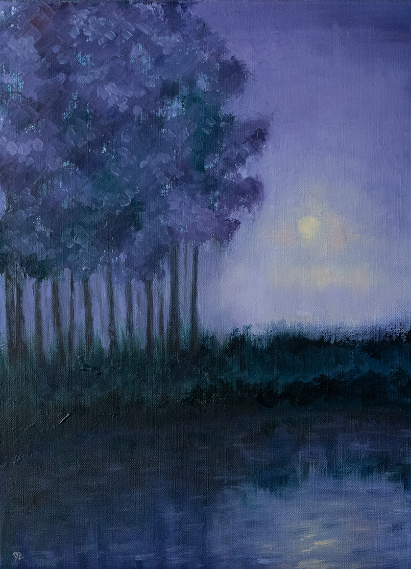 Mysterious forest - oil on canvas, 40 x 55 cm / 15,8 x 21,7 in